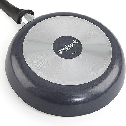 GoodCook Nonstick Aluminum Frying Pan Set, 8" and 10" Skillets, Black, Even Heating, Stay-Cool Ergonomic Handle, PFOA-Free Nonstick Coating, Ideal for Sautéing, Searing, and Frying