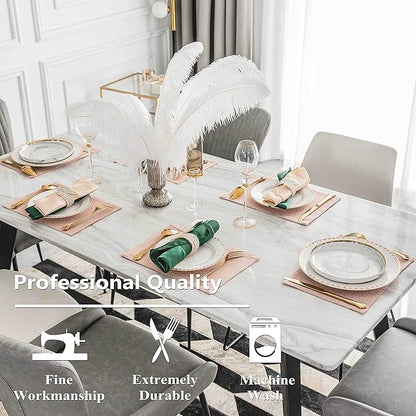 Home Brilliant Placemats Set of 6 Pink Apricot Table Place Mats for Women Wedding Valentines Decoration Blush Placemats Washable Place Mats for Dining Kitchen Restaurant Table, Pink