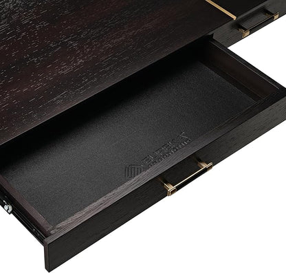 EUREKA ERGONOMIC Standing Desk, 63 inch Executive Desk w Drawers,Modern X-Shaped Leg Luxury Home Office Computer Desk w Monitor Stand,Smoked Oak