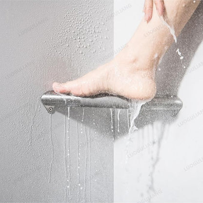 Shower Foot Rest for Shaving Legs, Wall Mounted Shower Foot Ledge, Antislip Stainless Steel Bar Foot Ledge for Bathroom, Brushed Nickel