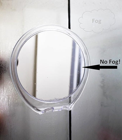 JiBen Fogless Shower Mirror with Power Locking Suction Cup, Built-in Razor Hook and 360 Degree Rotating Adjustable Arm, Personal Fog Free Bathroom Shaving Mirror (Clear)