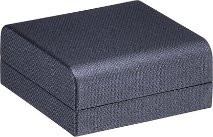 Luxury Reversible Weave Texture Jewelry Display Box for Men & Women - Earring Box & Pendant/Neckless Box Ideal for Earring/Studs, Necklace/Pendant - Jewelry Gift Box with Suede Interior