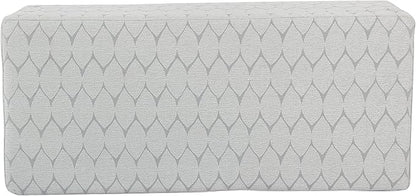 Kinfine K6384Np-F2244 Geometric Patterned Fabric Upholstered Wooden Bench with Hinged Storage, Large, Gray and Brown