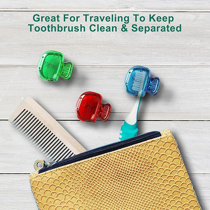 Mspan Toothbrush Head Cover Cap: Toothbrush Protector Brush Pod Case Protective Plastic Clip Bathroom Cool Stuff for Household Travel