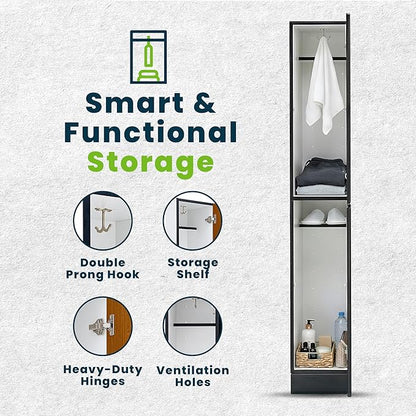 Alpine 2 Door Wooden Locker Cabinet - 72" Expandable Commercial Storage Lockers for Gym, Spa, Office & Golf Club - Includes Metal Base & Lock-Ready Handle, Single Column 2 Tier - Oak