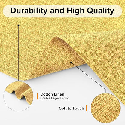 Homaxy Cloths Placemats for Dining Table Set of 4, Heat Resistant Washable Cotton Linen Blend Table Mats, Place Mats for Indoor Outdoor Party Kitchen Decoration, 13" x 19", Mustard Yellow