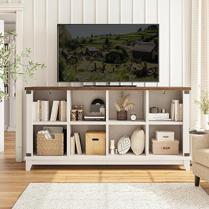 EnHomee 8 Cube Storage Organizer, Cube Organizer with Storage, Book Shelf for Bedroom and Home Office,White,Wood