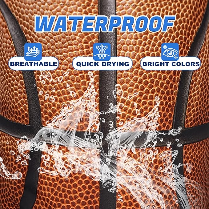 Basketball Laundry Basket Ball Texture Oxford Cloth Laundry Hamper With Handle Foldable Portable Clothes Storage Basket 18.9 X 16.5 Inch Storage Bag For Laundry Room/Bathroom/Bedroom/Dormitories