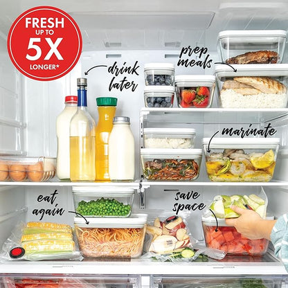 ZWILLING Fresh & Save 2-Piece Medium Glass Vacuum Sealer Food Storage Container with Airtight Lids