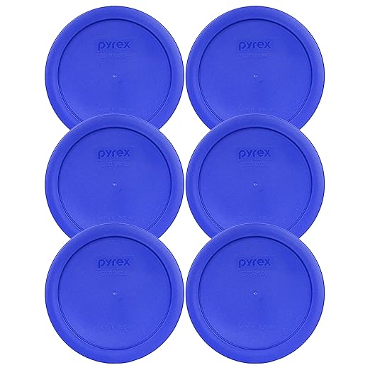 Pyrex 7201-PC 4-Cup Cadet Blue Food Storage Replacement Lid (6-Pack) - Made in USA