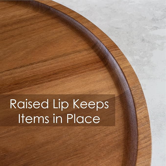 TB Home Acacia Wood Lazy Susan Organizer Kitchen Turntable for Cabinet, Table, Pantry or Countertop