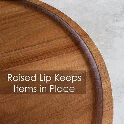 TB Home Acacia Wood Lazy Susan Organizer Kitchen Turntable for Cabinet, Table, Pantry or Countertop