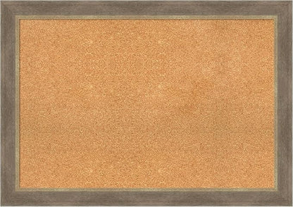 Amanti Art Natural Cork Board for Wall, 29x41 Vision Board with Brown Wood Frame, Large Corkboard Office Decor for Home Organization, Coastal Corkboard Pinboard to Display Items for Home Organization