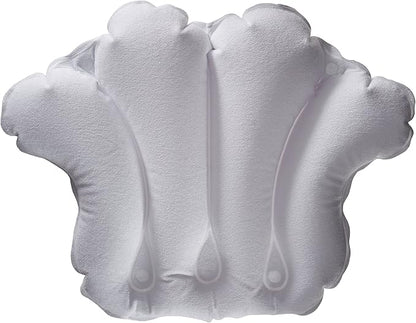 Inflatable Bath Pillow - Terry Cloth (White)