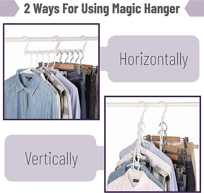 Mr. Pen- Space Saving Hangers, 16 pcs, 360° Rotating Hooks, Magic Cascading Hanger Organizer with 5 Enclosed Slots, Closet Organizers and Storage for Clothes, College Dorm Room Essentials