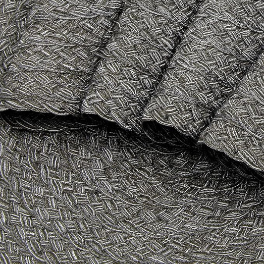 SHACOS Round Braided Placemats Set of 6 Thick Woven Placemats Washable 15 inch Circle Place Mats Non Slip Table Mats for Dining Table, Gray White