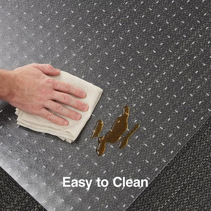 Staples Office Chair Mat, Clear Floor Mats with Lip, Flat-Pile Carpets, Extended Under-Desk Coverage, 36" x 48 Inch, Smooth Glide