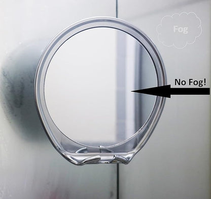 JiBen Fogless Shower Mirror with Power Locking Suction Cup, Built-in Razor Hook and 360 Degree Rotating Adjustable Arm, Personal Fog Free Bathroom Shaving Mirror (Chrome)