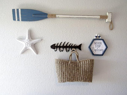 Wallcharmers Large Fish Bone Key, Leash, & Towel Holder | Nautical Home & Wall Decor