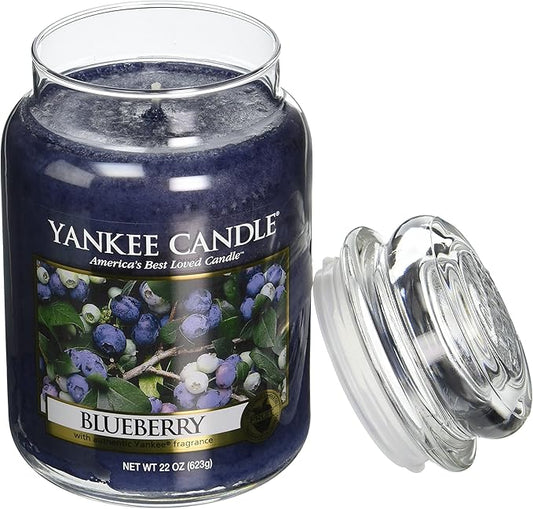 Yankee Candle Blueberry Scented, Classic 22oz Large Jar Single Wick Candle, Over 110 Hours of Burn Time