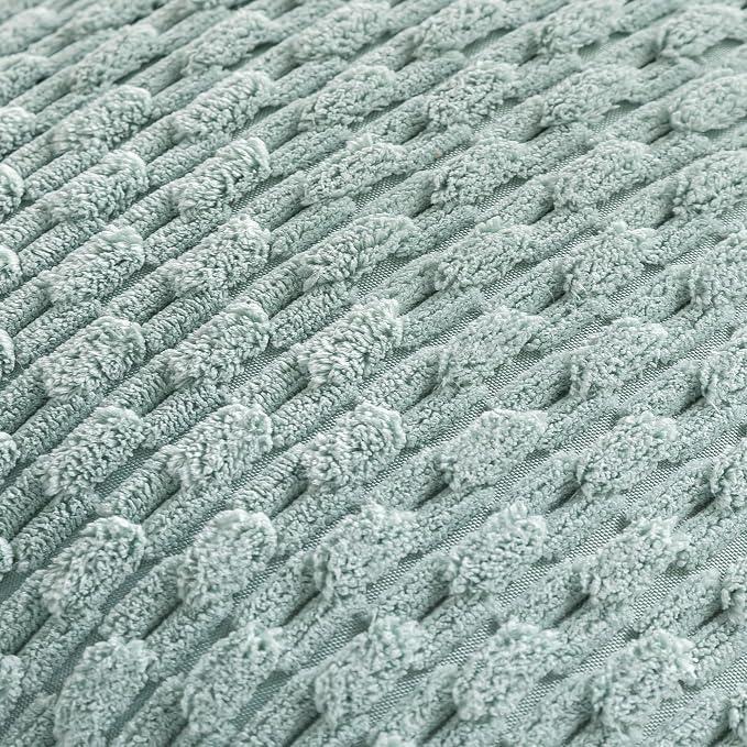 Set of 4 Aqua Decorative Throw Pillow Covers 12x20 Inch Corduroy Pillow Covers for Bed Couch Sofa Living Room Soft Cushion Cases