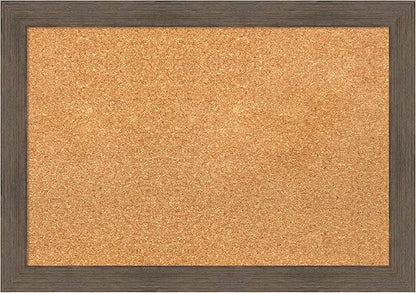 Amanti Art Natural Cork Board for Wall, 19x27 Vision Board with Brown Wood Frame, Medium Corkboard Office Decor for Home Organization, Rustic Farmhouse Corkboard Pinboard to display items for home