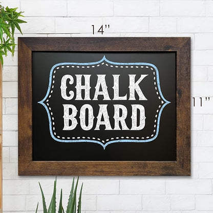 Loddie Doddie Magnetic Chalkboard - 11 x 14 in, Rustic Frame - Easy-to-Erase, Stain-Resistant Chalkboard Calendar for Wall - Magnetic Bulletin Board for Photos & Crafts - Kitchen & Office Menu Board