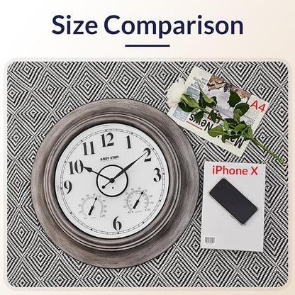 Andy Star 21 Inch Large Luminous Outdoor Wall Clock and Temperature for Patio, Pool, Oversized Round Wall Clocks Waterproof, Vintage Brushed Gray Oak Wooden Finish Silent Non Ticking