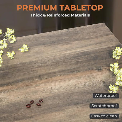 GreenForest Modern Living Room Coffee Table with 2 Tier Storage, Small Square Wood and Metal Farmhouse Center Table with Seamless One-Piece Tabletop, 27.55 Inch, Grey Wash
