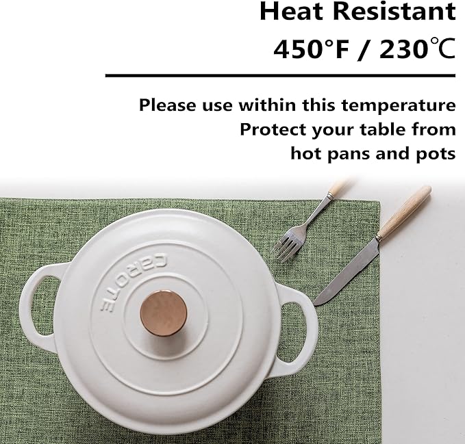 Home Brilliant Linen Cloth Placemats Set of 4 Heat Resistant Dining Table Place Mats Table Mat Kitchen for Wedding Holiday Parties Spring Decor, Green