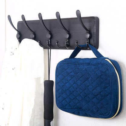 SKOLOO Rustic Wall Mounted Coat Rack: 16" Stud Spacing, Pine Real Wood Plank Wall Coat Rack with 5 Triple Hooks, Farmhouse Coat Hanger Wall Mount for Hanging Backpack Jacket Coat Hat,Pack of 2