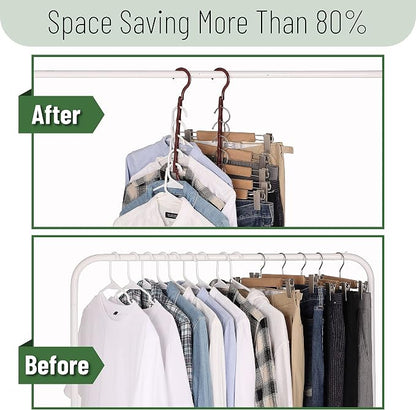 Mr. Pen- Space Saving Hangers, 8 pcs, 360° Rotating Hooks, Magic Cascading Hanger Organizer with 5 Enclosed Slots, Closet Organizers and Storage for Clothes, College Dorm Room Essentials