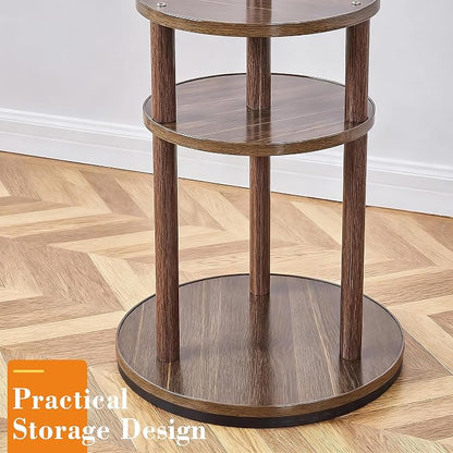 VECELO Coat Rack Freestanding, Entryway Hanger Stand, Umbrella Holder, Hall Tree With Hooks, Floor Standing Tree Stand,Walnut