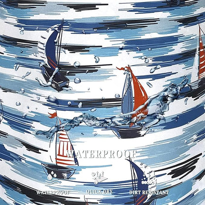 Nautical Laundry Basket Foldable Blue Seafaring Theme Print Laundry Hamper Oxford Cloth Funny Tote Bag Clothes Toy Storage Bucket For Bathroom/Laundry Storage/Bedroom 18.9 x 16.5 Inch