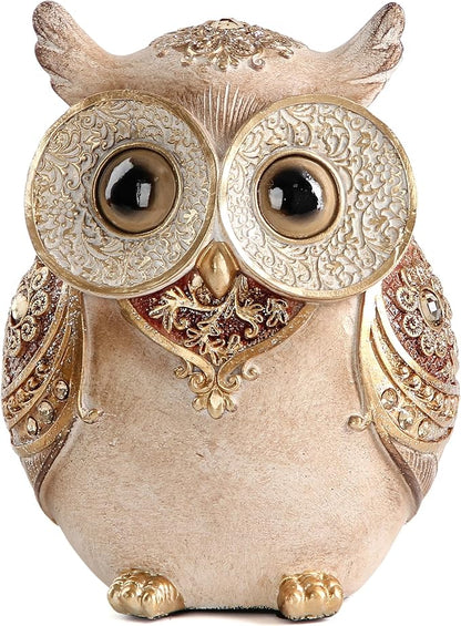 Smadeer Owl Statue for Home Decoration for Shelf Bookshelf OfficeTable Indoor Decor Accents Adorable Big Eye Owl Statues and Sculptures Animal Owls Gift for Bird Lover Cute Figurine