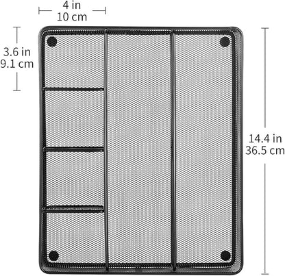 Amazon Basics Mesh Drawer Organizer, Black | Pack of 4