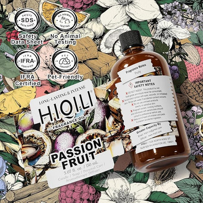 HIQILI Passion Fruit Fragrance Oil for Home Diffuser, Oil Burner, Great for Soap, Candle & Perfume Making, Add to Body Lotion - 5.07 Fl Oz