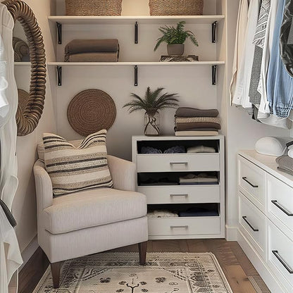 BOLUO Closet Drawers White 3 Drawer Dresser for Closet Organizers and Storage Bedroom Dorm Modern