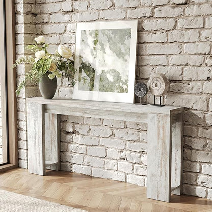 LITTLE TREE 70.9-Inch Entryway Table, Long Narrow Farmhouse Sofa Console Table for Living Room, Hallway