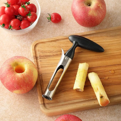 Apple Corer, Comfortable Handle and Sharp Serrated Blade Apple Core Remover, Sturdy and Easy to Use for Apple and Pear Core, Dishwasher Safe - Black