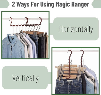 Mr. Pen- Space Saving Hangers, 8 pcs, 360° Rotating Hooks, Magic Cascading Hanger Organizer with 5 Enclosed Slots, Closet Organizers and Storage for Clothes, College Dorm Room Essentials