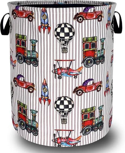 Personalize Cars Printed Laundry Basket Oxford Cloth Foldable Funny Laundry Hamper With Handle Portable Clothes Storage Organizer Basket 18.9x16.5Inch Laundry Bag For Laundry Room/Bedroom/Bathroom