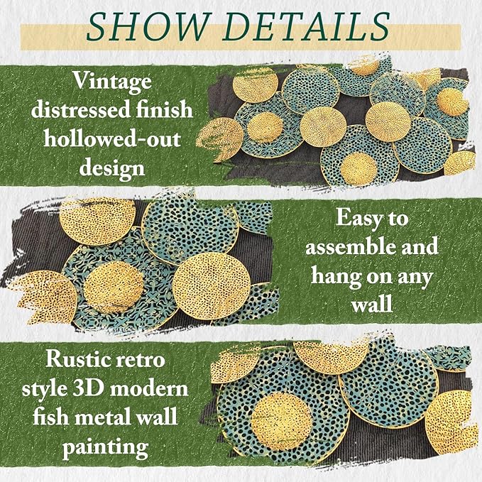 edaknez Large Metal Wall Art, Metal Flower Wall Decor for Living Room, 3D Stacked Leaves Wall Art Decor, Nautical Coastal Outdoor Indoor Wall Decor, Home Decoration (B 47 inch x 27 inch)