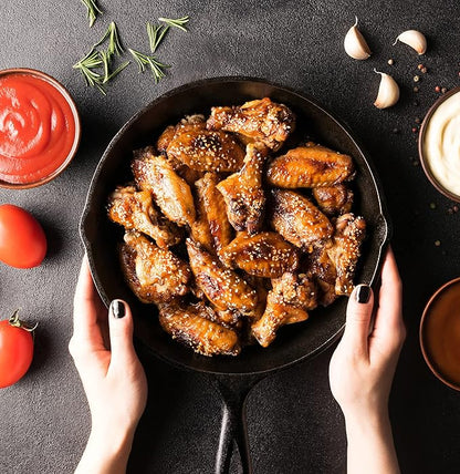 Utopia Kitchen Cast iron Skillets 3 Piece Set, Chefs Pan, Pre Seasoned Cast iron Skillets, 6, 8 & 10 Inches, Easy Use in the Oven, Stove, Grill, or Campfire, Black