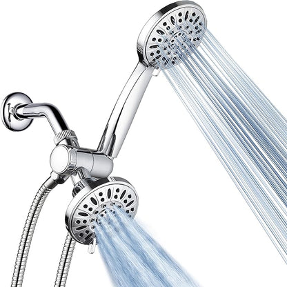 AquaDance Total Chrome Premium High Pressure 48-setting 3-Way Combo for The Best of Both Worlds – Enjoy Luxurious 6-setting Rain Shower Head and 6-Setting Hand Held Shower Separately or Together