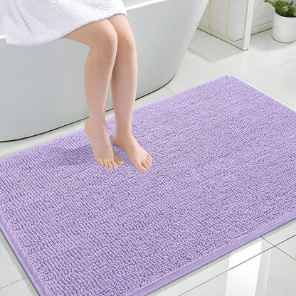 OLANLY Large Bathroom Rugs 47x32, Extra Soft Absorbent Chenille Bath Rugs, Rubber Backing Quick Dry, Machine Washable Bath Mats for Bathroom Floor, Tub and Shower, Home Decor Accessories, Lavender