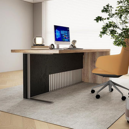 SAINTCY 63 Inch Executive Office Desk,Modern Computer Writing Desk, Business Furniture Workstation, Big Computer Desk for Home Office,1.97IN Thick Desktop,Stainless Steels Sturdy Frame