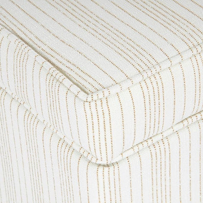Spatial Order Home Decor | Dinah Collection Modern Storage Ottoman | Ottoman with Storage for Living Room & Bedroom(Cream Marigold Pinstripe Fabric)