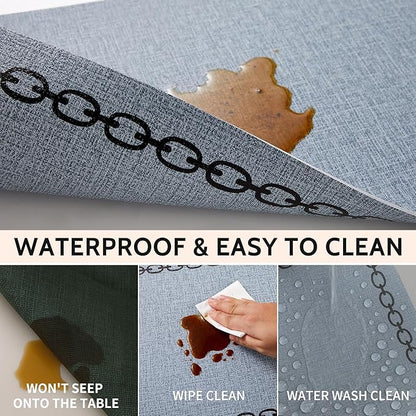 Placemats Set of 4, Heat Resistant & Waterproof Table Mats for Dining, Non Slip Scratch Proof Place Mats for Kitchen, Easy to Clean - Outdoor,Indoor Use（17x12 Inch）