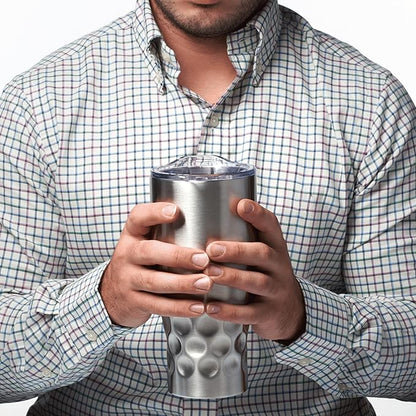 DISCOUNT PROMOS Stainless Steel Tumblers by Molokini 27 oz. Set of 10, Bulk Pack - Double Wall, Perfect for Coffee, Soda, Other Hot & Cold Beverages - Silver